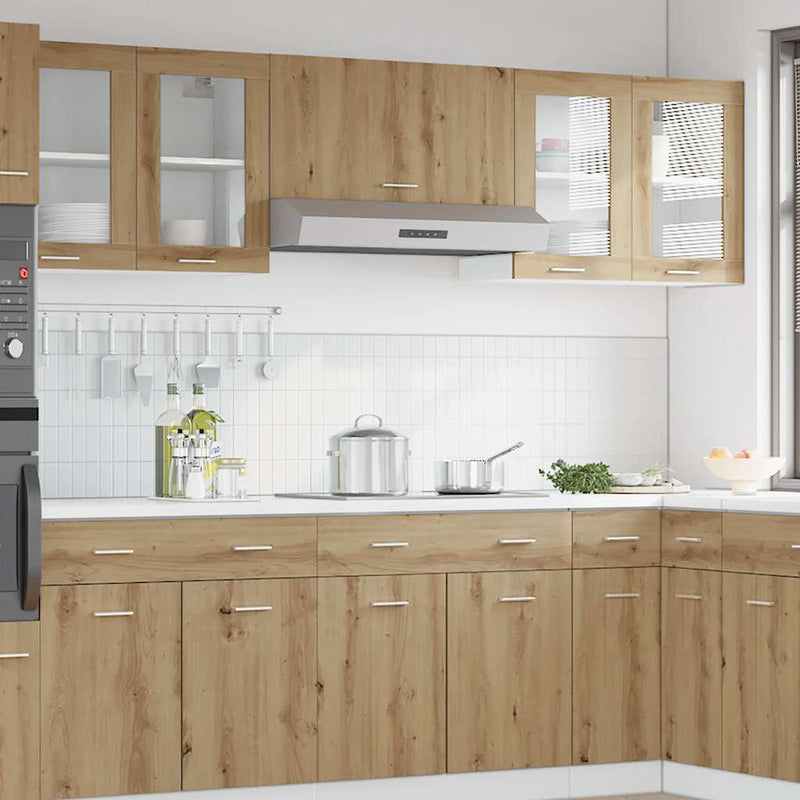 Kitchen Wall Cabinet with Glass Door Artisan Oak 60x31x60 cm