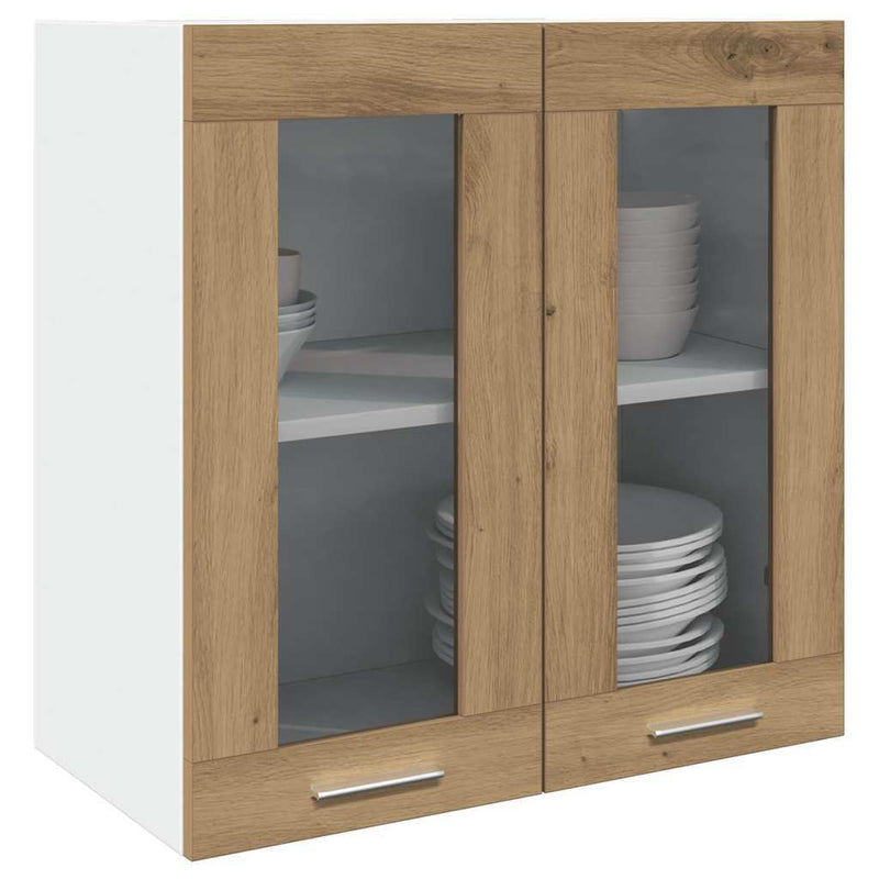 Kitchen Wall Cabinet with Glass Door Artisan Oak 60x31x60 cm