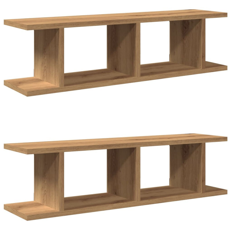 Wall Shelves 2 pcs Artisan Oak 75x18x20 cm Engineered Wood