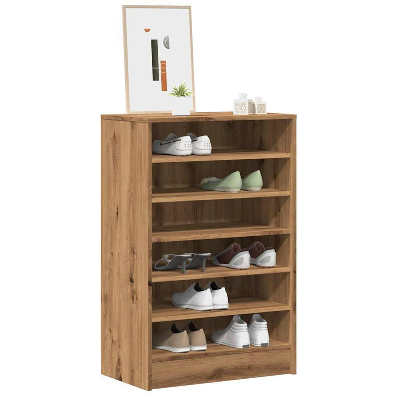 Shoe Cabinet Artisan Oak 60x35x92 cm Engineered Wood