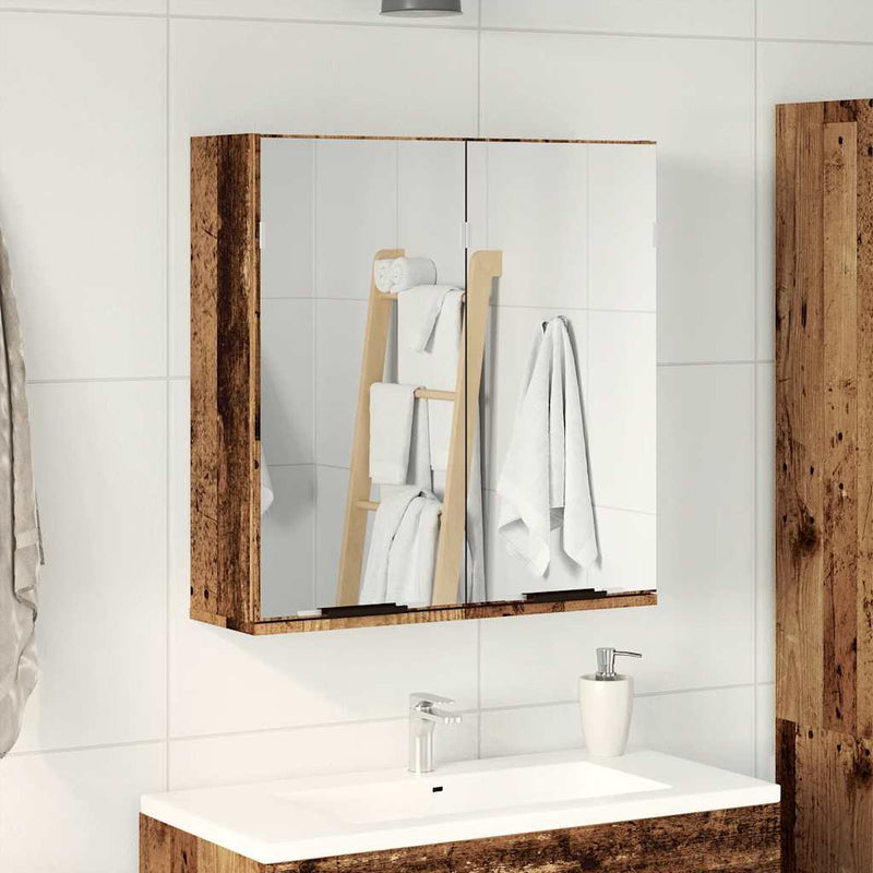 Bathroom Mirror Cabinet Old Wood 64x20x66.5 cm Engineered Wood