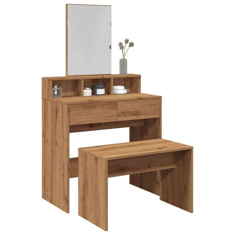 Dressing Stool Artisan Oak 70x35x45 cm Engineered Wood