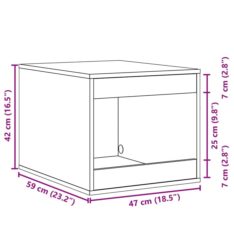 Cat Litter Box Enclosure Old Wood 47x59x42 cm Engineered Wood