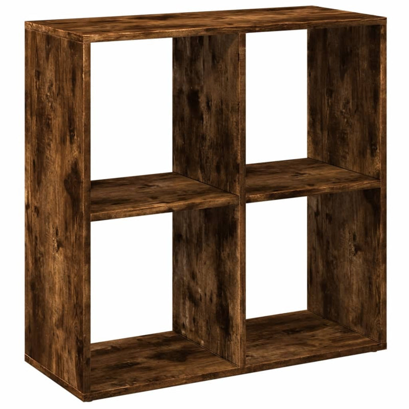 Room Divider Bookcase Smoked Oak 69.5x29x69.5 cm Engineered Wood