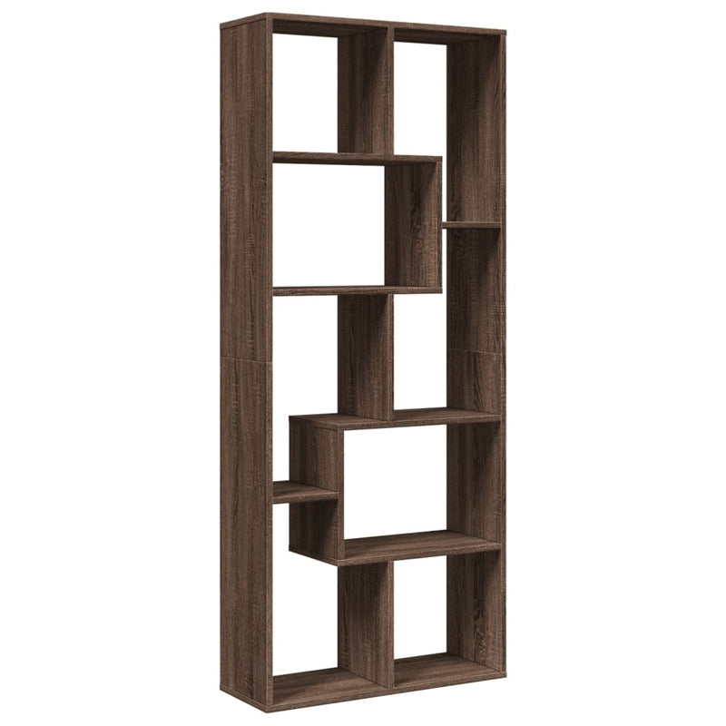 Room Divider Bookcase Brown Oak 67x25x161.5 cm Engineered Wood