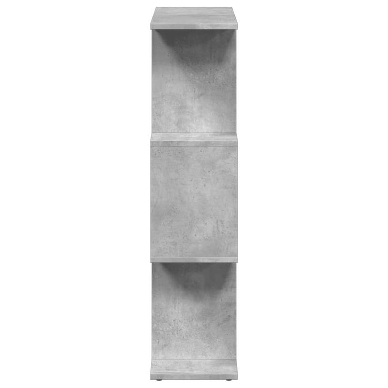 Room Divider Bookcase 3-Tier Concrete Grey 70x24x97 cm Engineered Wood