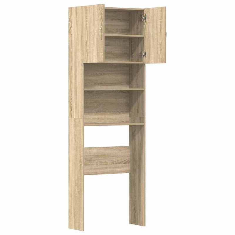 Washing Machine Cabinet Sonoma Oak 64x24x190 cm Engineered Wood