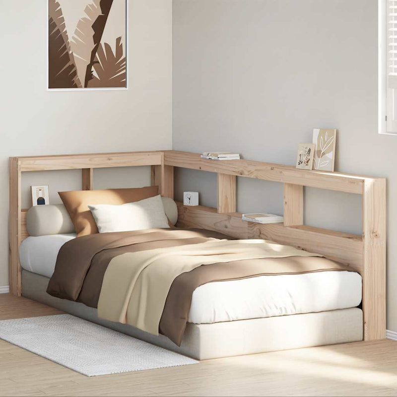 Bookcase Headboard L-Shaped 100 cm Solid Wood Pine