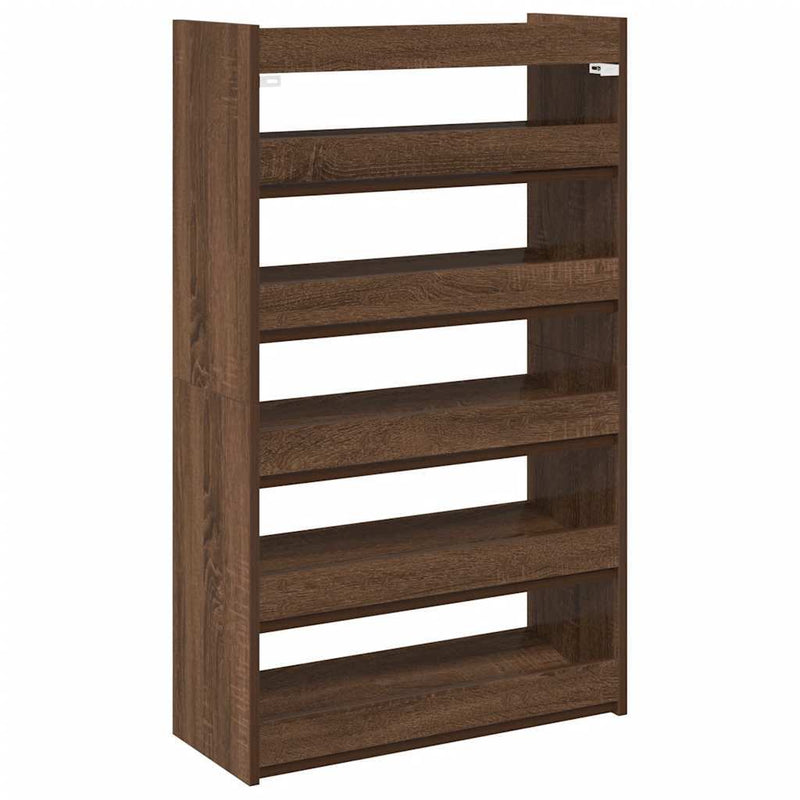 Shoe Rack Brown Oak 60x25x100 cm Engineered Wood