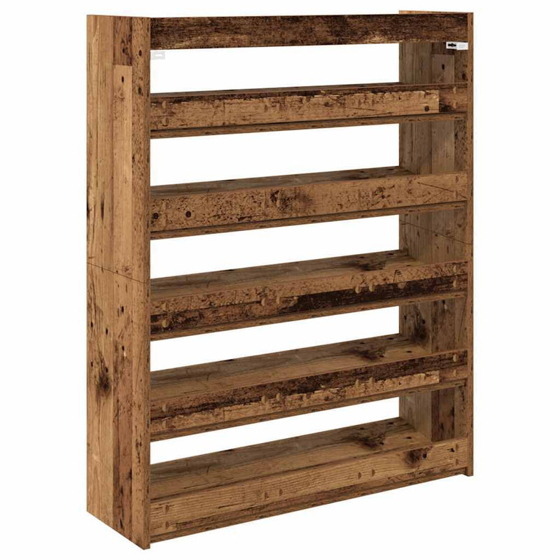 Shoe Rack Old Wood 80x25x100 cm Engineered Wood