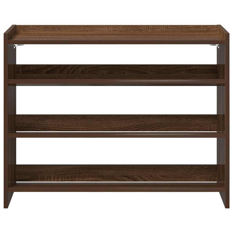 Shoe Rack Brown Oak 80x25x62 cm Engineered Wood