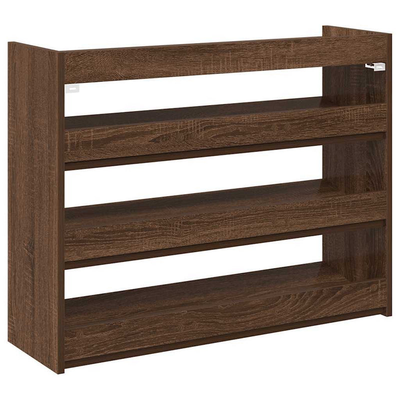 Shoe Rack Brown Oak 80x25x62 cm Engineered Wood