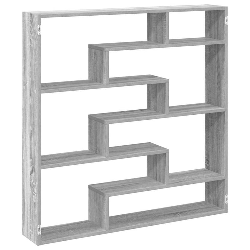 Wall Cube Shelf 7 Compartments Grey Sonoma Engineered Wood