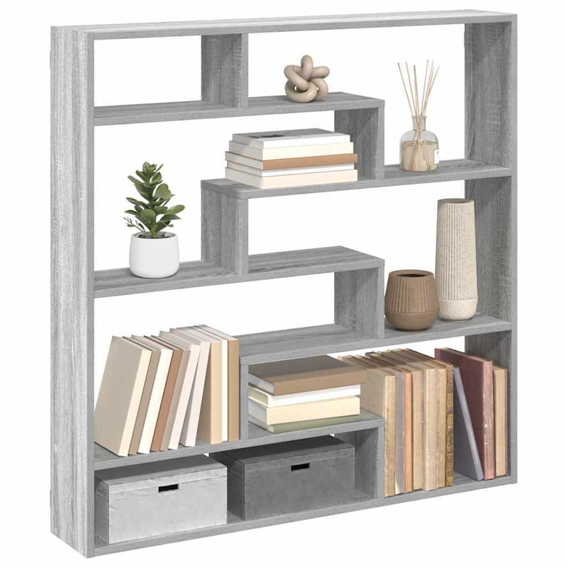 Wall Cube Shelf 7 Compartments Grey Sonoma Engineered Wood