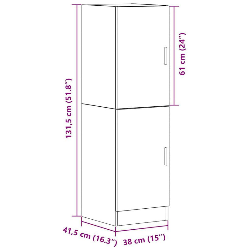 Kitchen Cabinet Concrete Grey 38x41.5x131.5 cm Engineered Wood