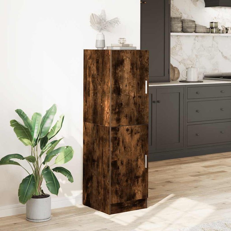 Kitchen Cabinet Smoked Oak 38x41.5x131.5 cm Engineered Wood