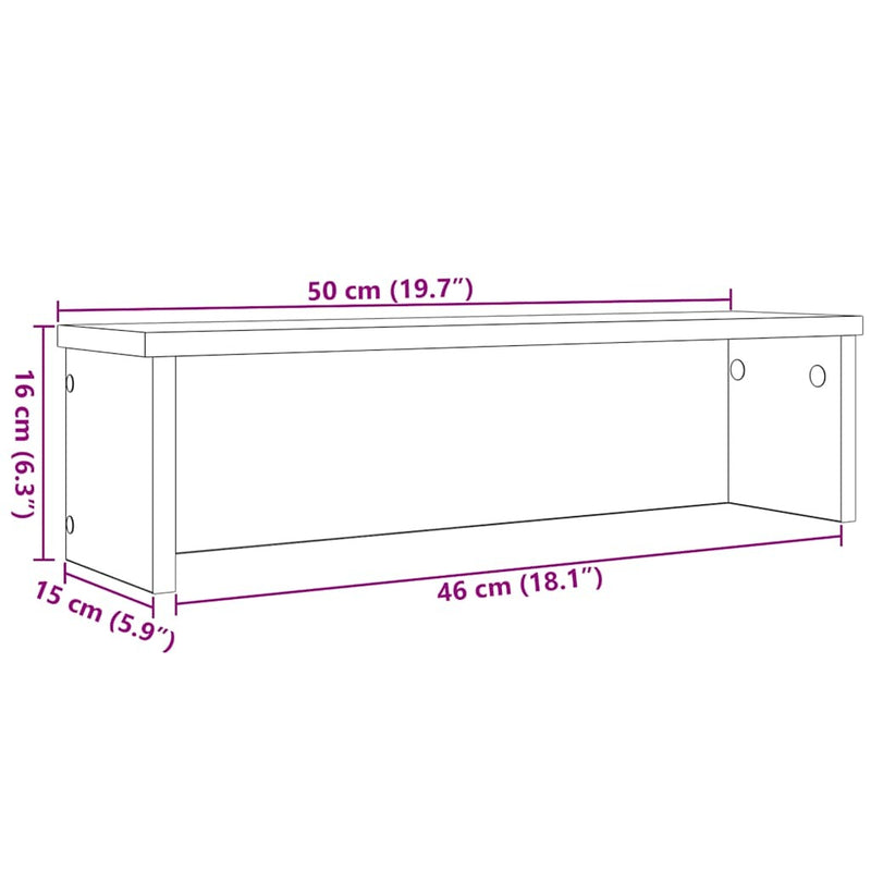 Kitchen Rack Stackable Concrete Grey 50x15x16 cm Engineered Wood