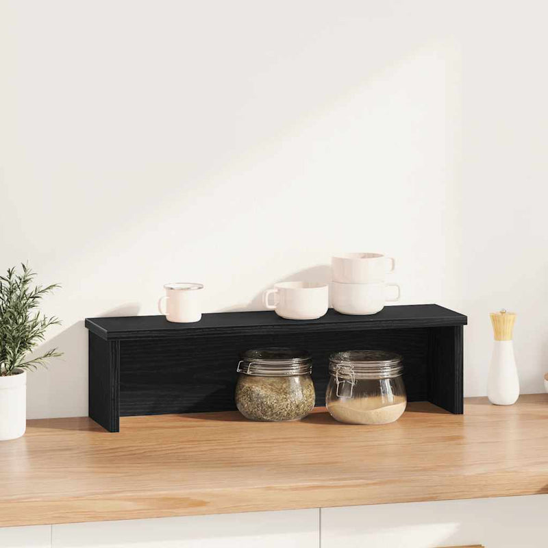 Kitchen Rack Stackable Black 60x15x16 cm Engineered Wood