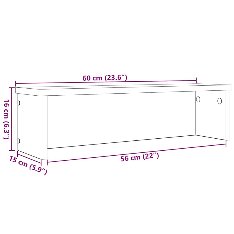 Kitchen Rack Stackable Concrete Grey 60x15x16 cm Engineered Wood