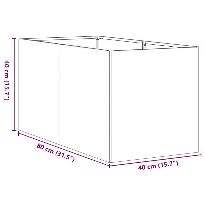 Planter 40x80x40 cm Galvanised Steel