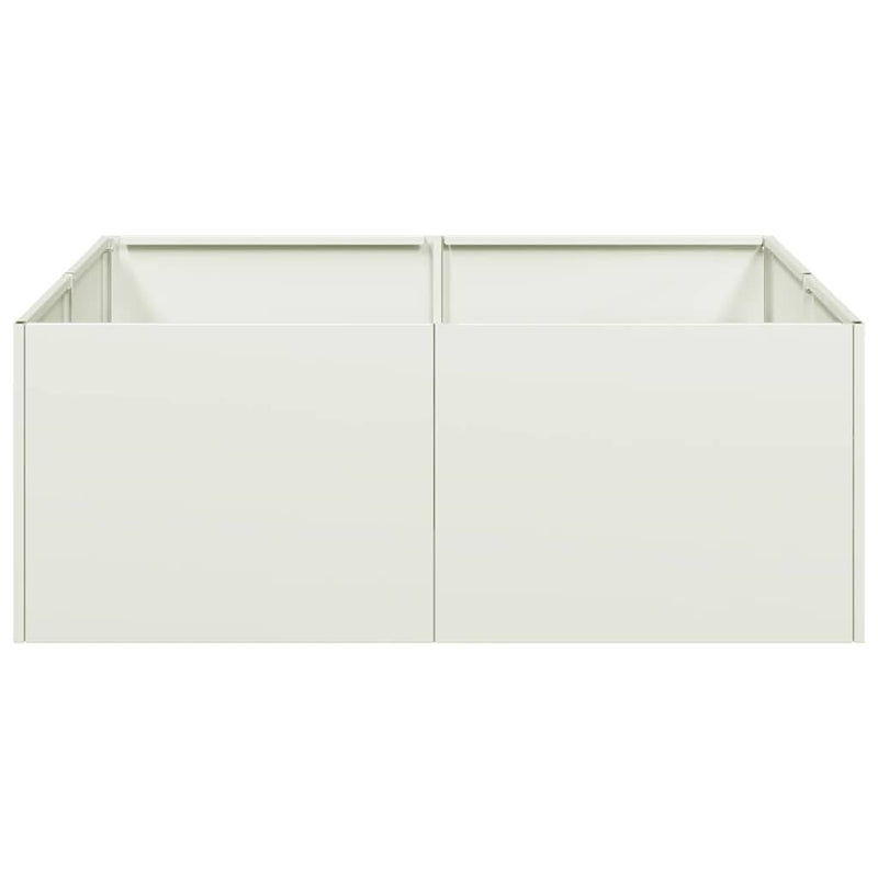 Planter White 80x80x30 cm Steel