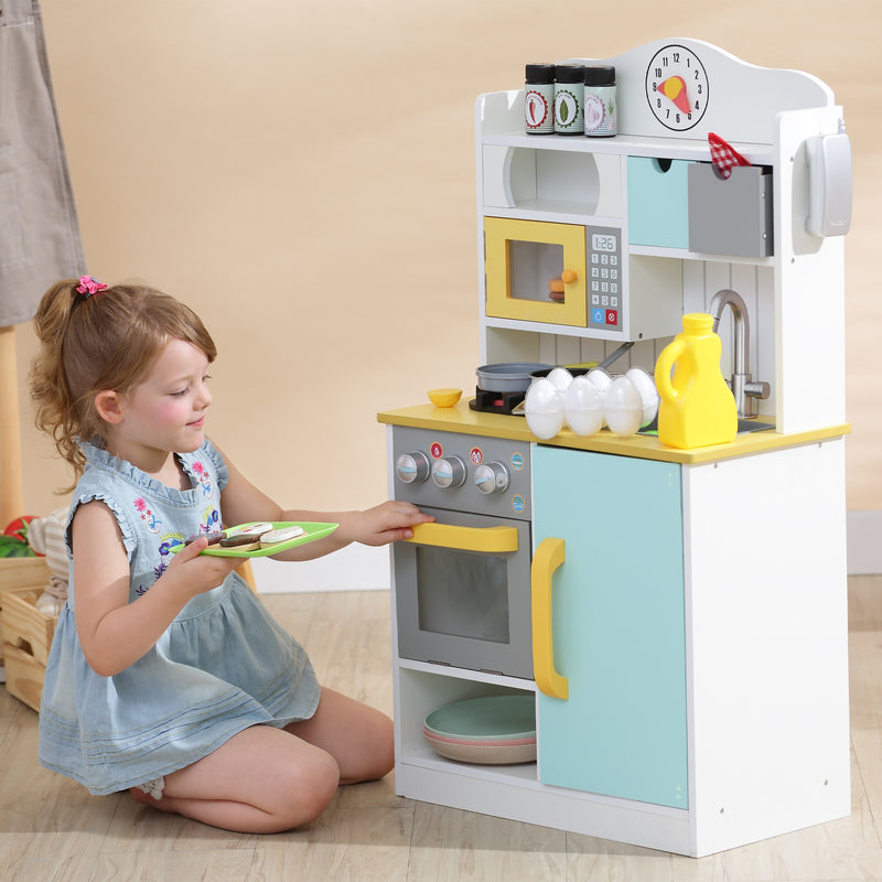 Wooden Kitchen Toy Kitchen With 5 Role Play Accessories TD-11708AR