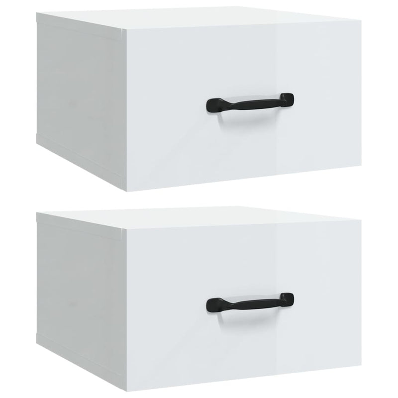 Wall-mounted Bedside Cabinets 2 pcs High Gloss White 35x35x20 cm