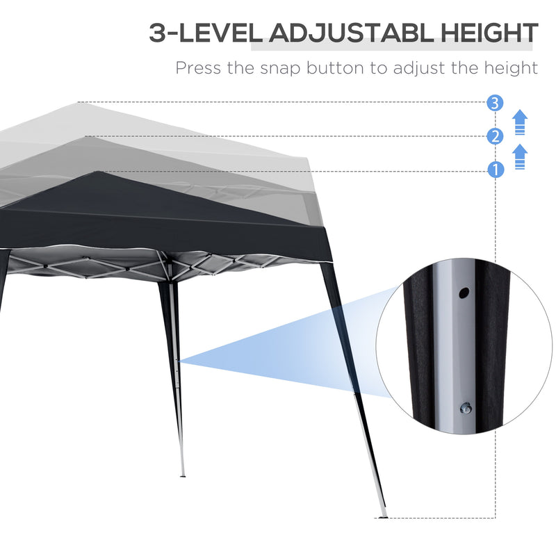 Outsunny Pop-Up Tent,  3Lx3Wx2.4H m-Black