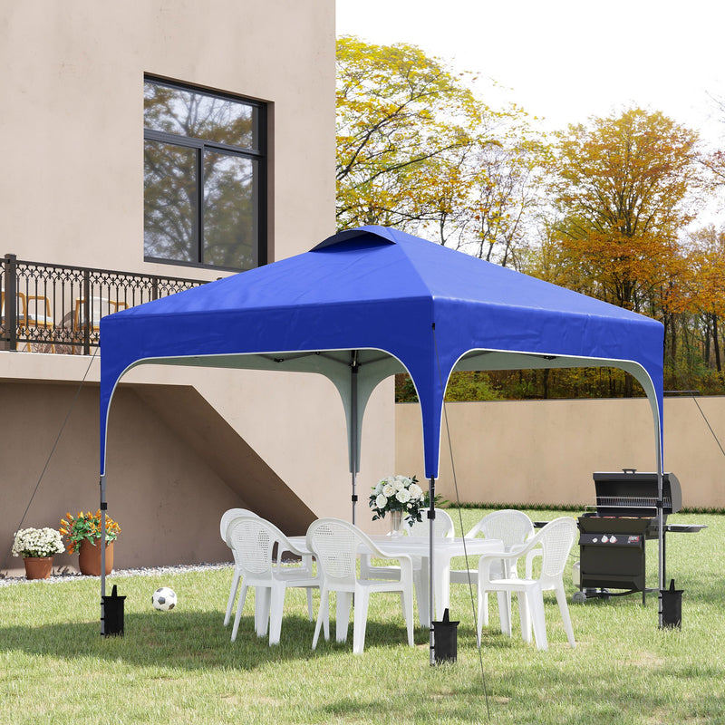 3x3M Pop Up Gazebo, Foldable Carry Bag 4 Leg Weight Bags Blue