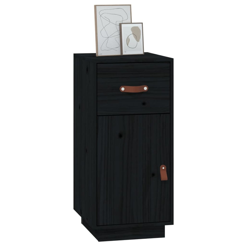 Sideboard Black 34x40x75 cm Solid Wood Pine