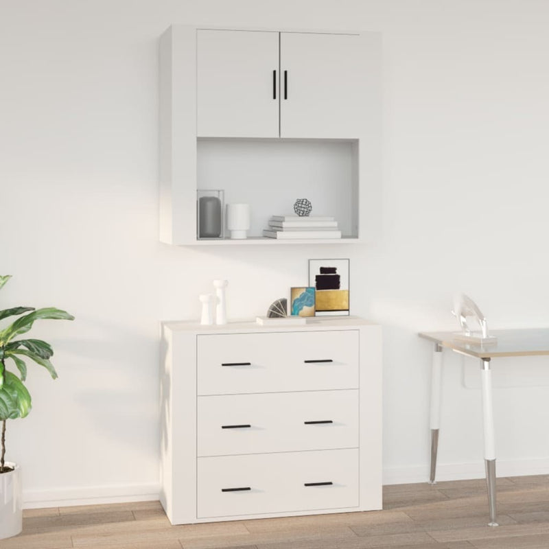 Wall Cabinet White 80x33x80 cm Engineered Wood