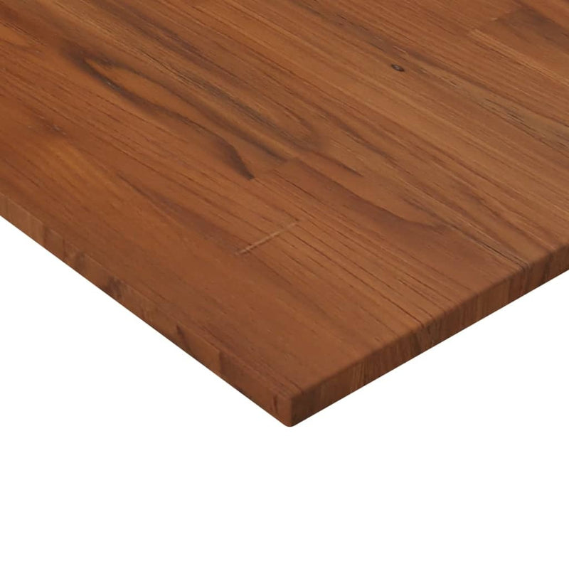 Square Table Top Dark Brown 90x90x1.5cm Treated Solid Wood Oak