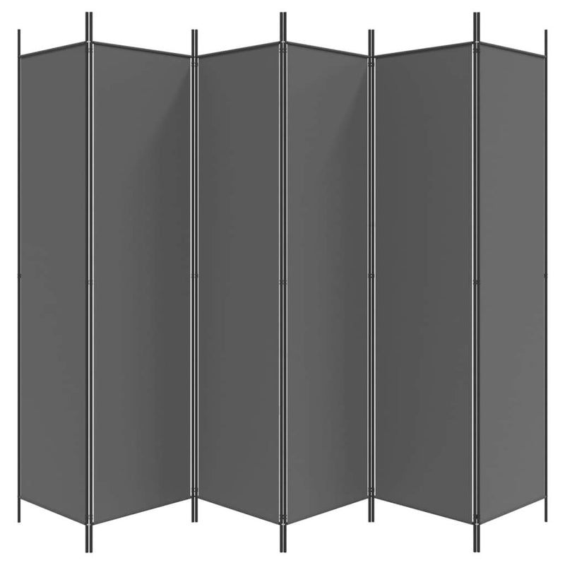 6-Panel Room Divider Anthracite 300x200 cm Fabric