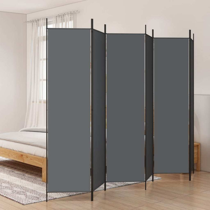 6-Panel Room Divider Anthracite 300x200 cm Fabric