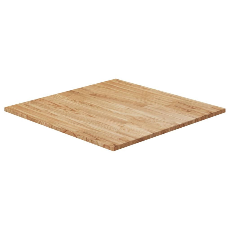 Square Table Top Light Brown 90x90x1.5cm Treated Solid Wood Oak