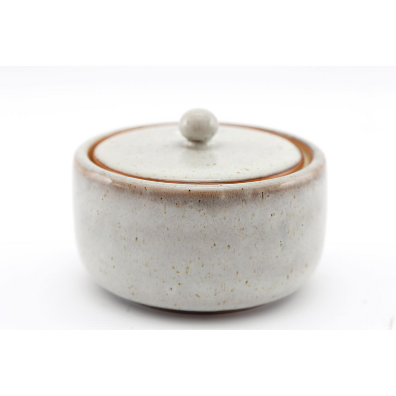 Taupe Ceramic Pot With Lid