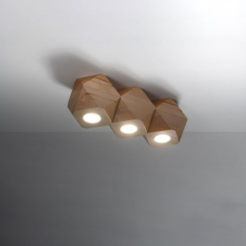 Ceiling lamp wood Woody Scandinavian Design GU10