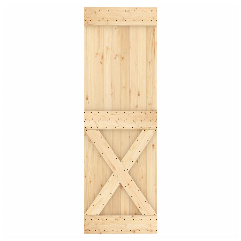 Sliding Door with Hardware Set 70x210 cm Solid Wood Pine