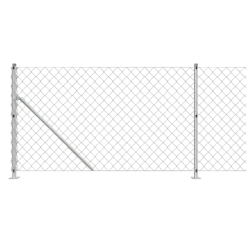 Chain Link Fence with Flange Silver 1.1x25 m