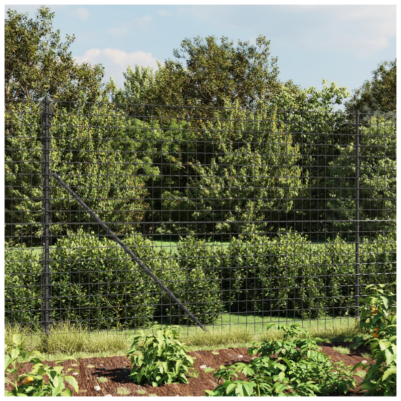 Wire Mesh Fence with Spike Anchors Anthracite 1.4x25 m