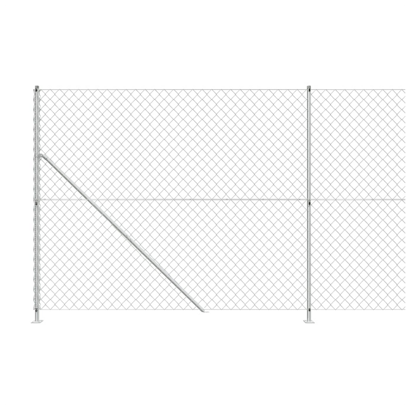 Chain Link Fence with Flange Silver 1.6x10 m