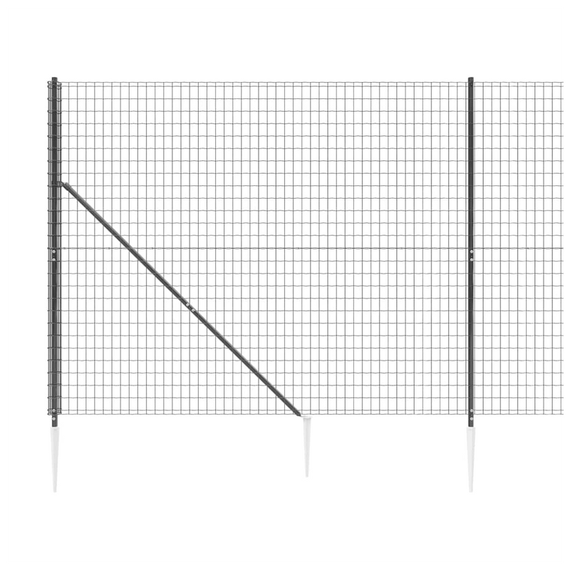 Wire Mesh Fence with Spike Anchors Anthracite 1.4x10 m