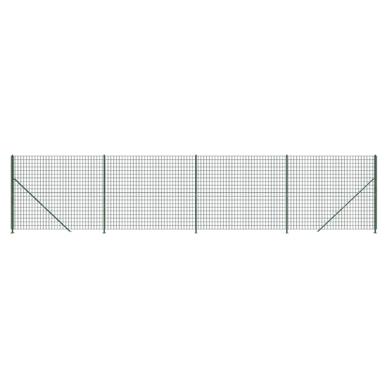 Wire Mesh Fence with Flange Green 2.2x10 m