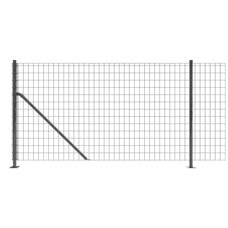 Wire Mesh Fence with Flange Anthracite 0.8x25 m