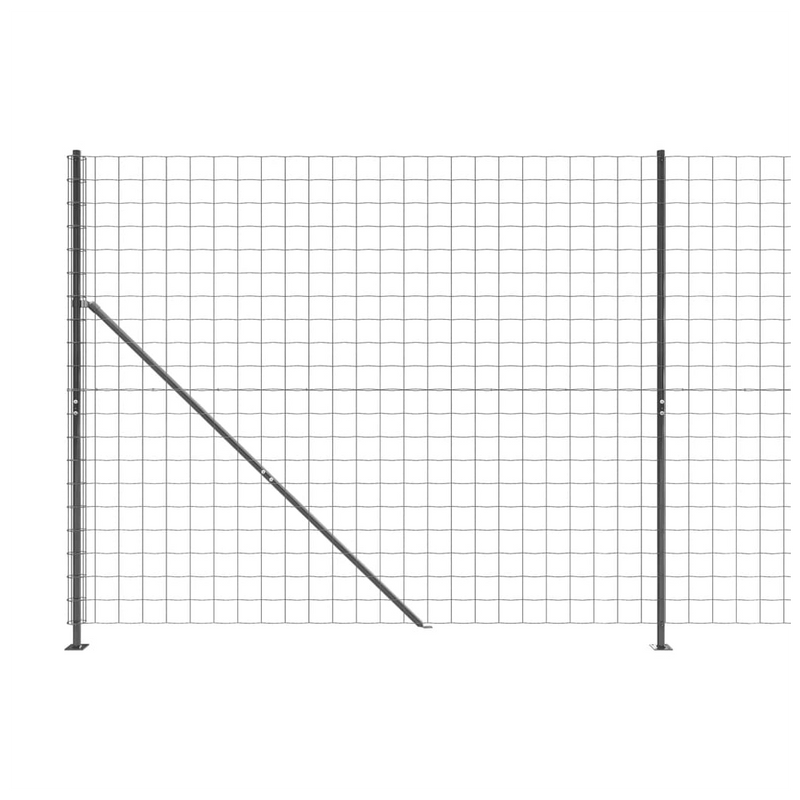 Wire Mesh Fence with Flange Anthracite 1.4x10 m