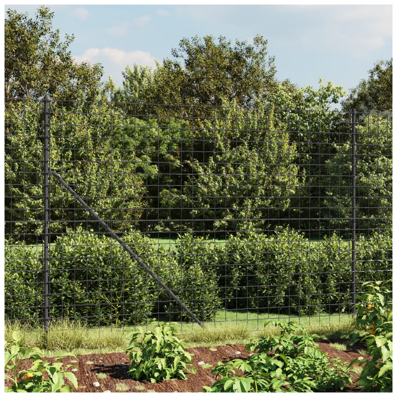 Wire Mesh Fence with Flange Anthracite 1.4x10 m