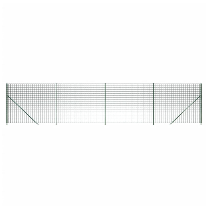 Wire Mesh Fence with Flange Green 1.8x10 m