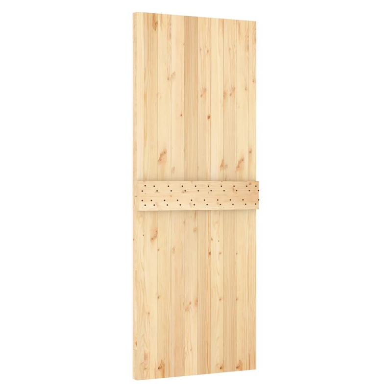 Sliding Door with Hardware Set 80x210 cm Solid Wood Pine