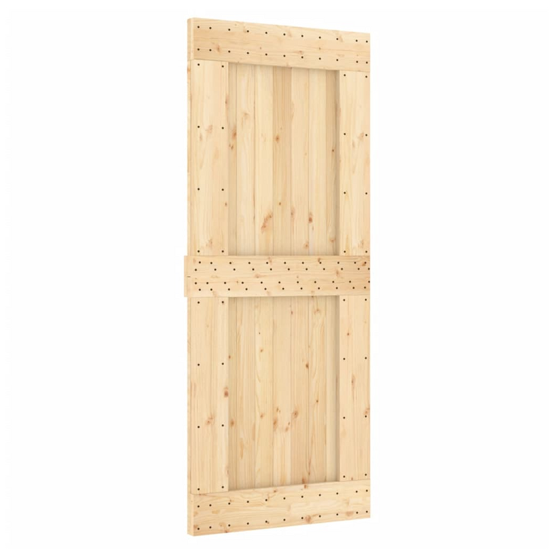 Sliding Door with Hardware Set 85x210 cm Solid Wood Pine