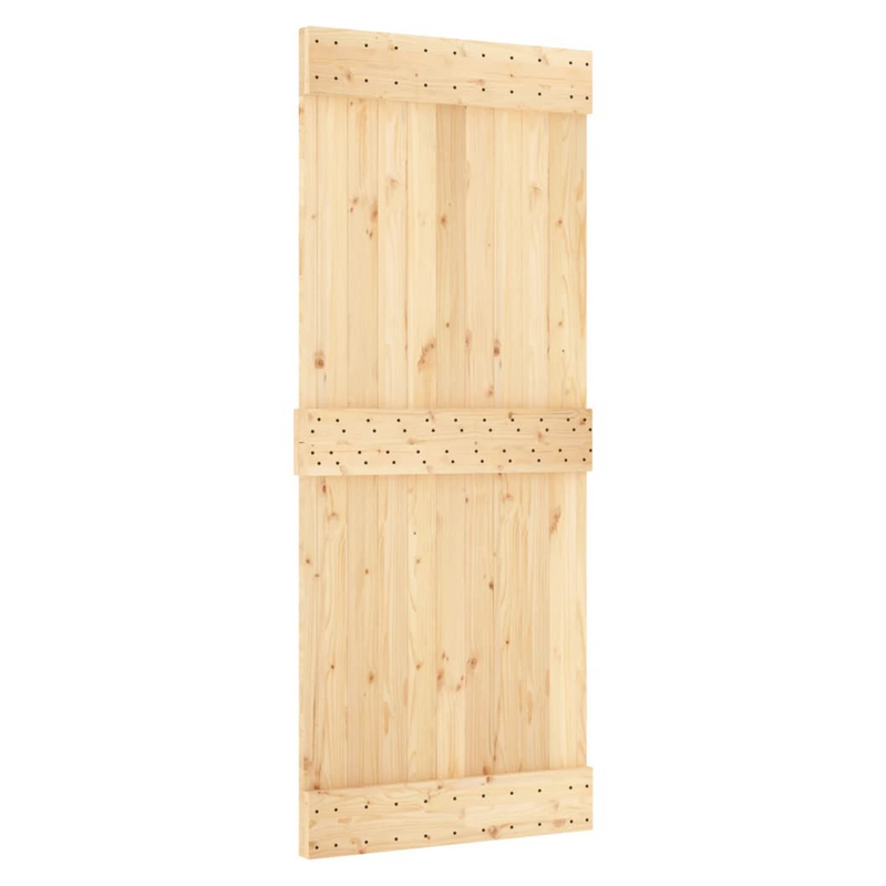 Sliding Door with Hardware Set 85x210 cm Solid Wood Pine